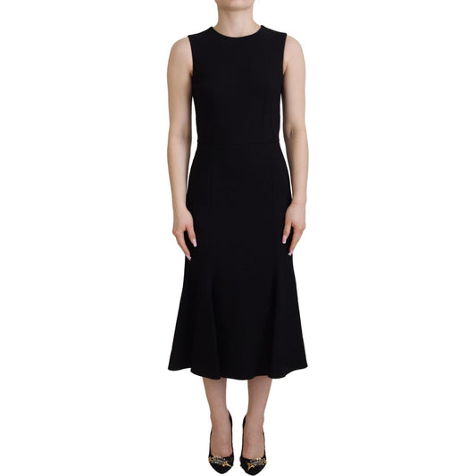 Dolce & Gabbana Elegant Fit and Flare Black Sheath Dress Dolce & Gabbana Black