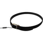 Dolce & Gabbana Black Velvet Leather Antique Metal Buckle