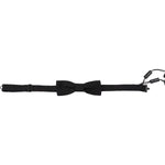 Dolce & Gabbana Black Pattern Silk Adjustable Neck Papillon Bow Tie