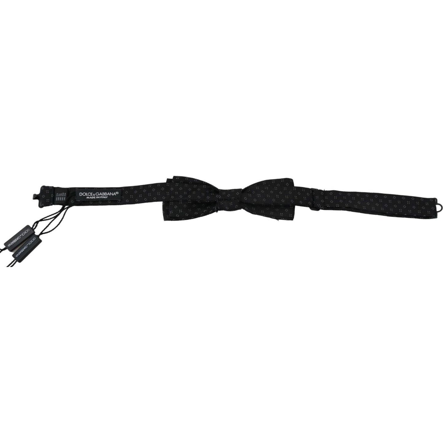 Dolce & Gabbana Black Silk Patterned Necktie Men Accessory Bow Tie