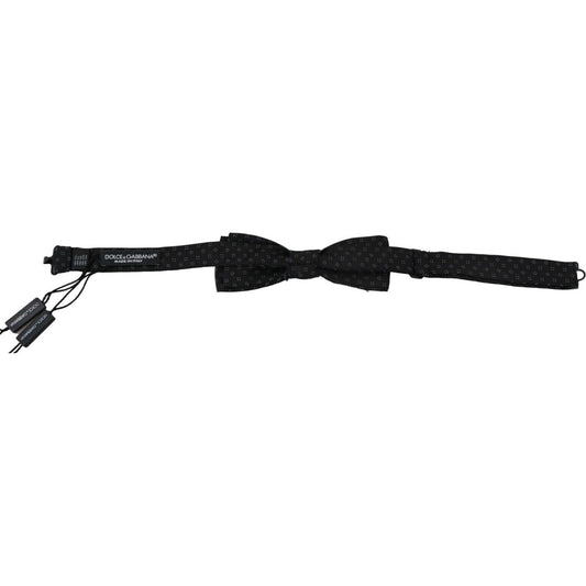 Dolce & Gabbana Black Silk Patterned Necktie Men Accessory Bow Tie