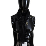 Costume National Black Grey Logo Print Men Neck Wrap Shawl Scarf
