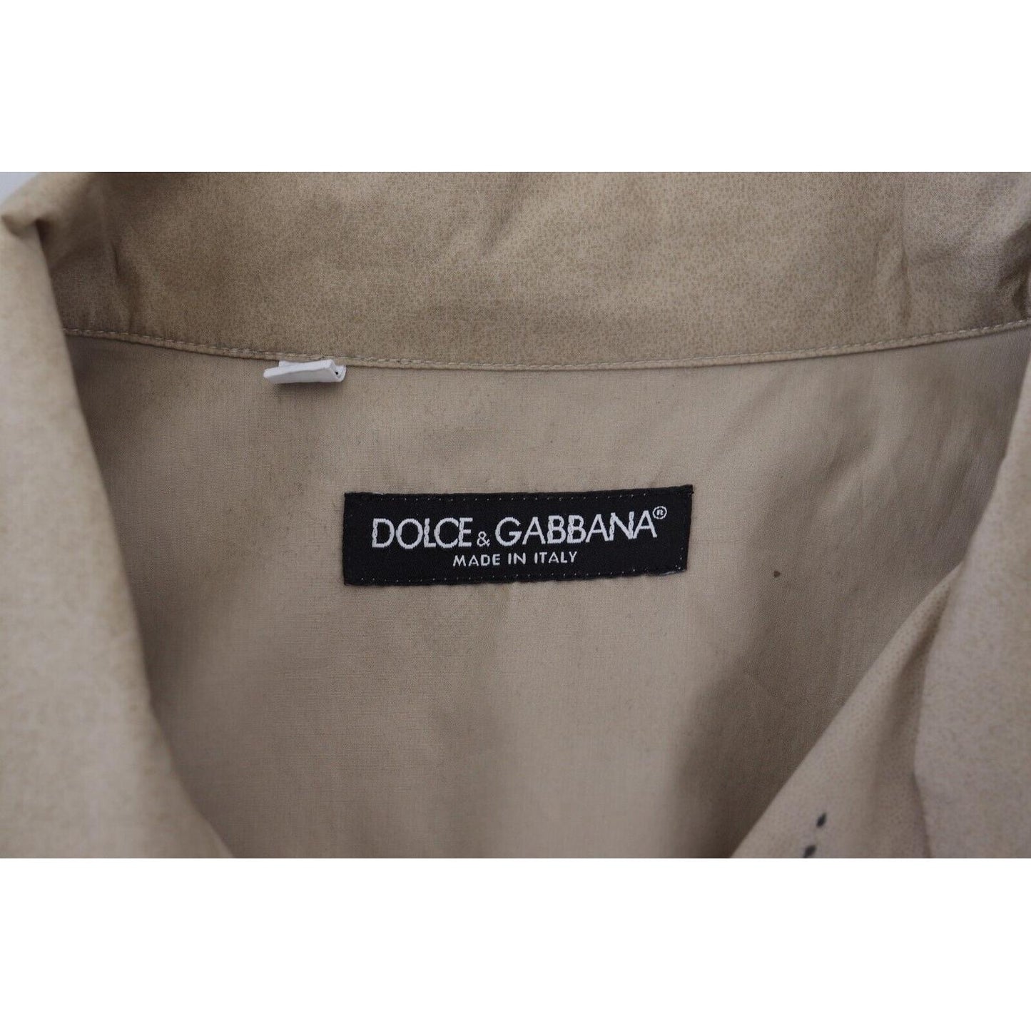 Dolce & Gabbana Beige Camouflage Cotton Long Sleeves Shirt