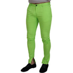Dolce & Gabbana Light Green Cotton Skinny Men Trousers Pants
