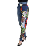 Dolce & Gabbana Patchwork Jacquard Blue Denim Luxury Jeans Dolce & Gabbana Dark Slate Gray