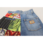 Dolce & Gabbana Patchwork Jacquard Blue Denim Luxury Jeans Dolce & Gabbana Gray