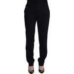 Dolce & Gabbana Elegant Black Wool-Silk Blend Trousers Dolce & Gabbana Black