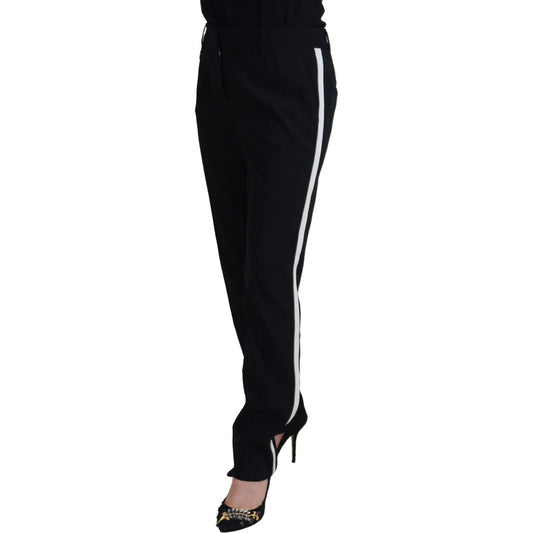 Dolce & Gabbana Elegant Black Wool-Silk Blend Trousers Dolce & Gabbana Black