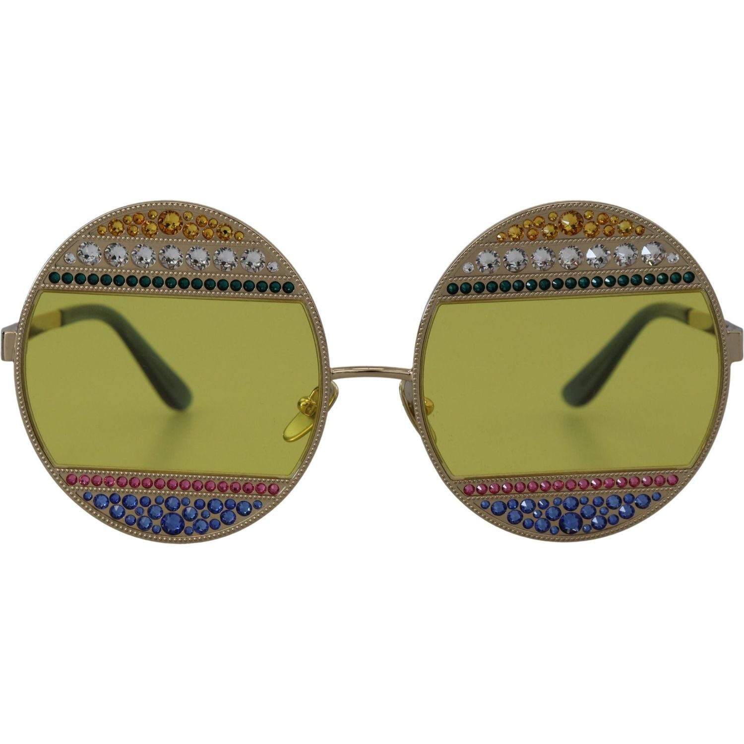 Dolce & Gabbana Gold Oval Metal Crystals Shades DG2209B Sunglasses