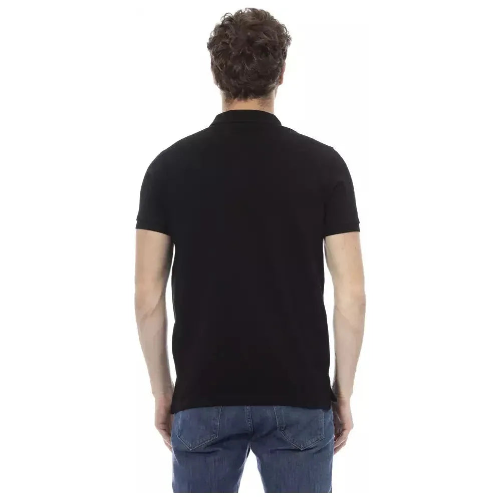 Baldinini Trend Black Cotton Men Polo