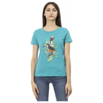 Trussardi Action Light Blue Cotton Women T-Shirt