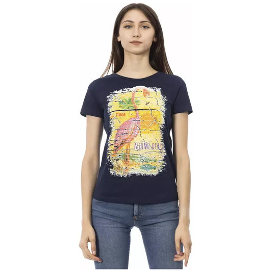 Trussardi Action Chic Blue Short Sleeve Round Neck Tee Trussardi Action Dark Slate Gray