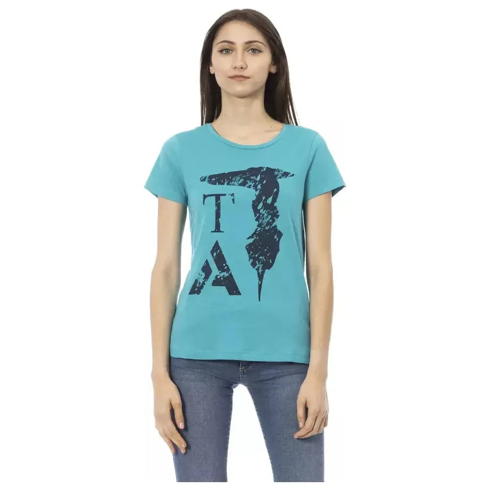 Trussardi Action Light Blue Cotton Women T-Shirt
