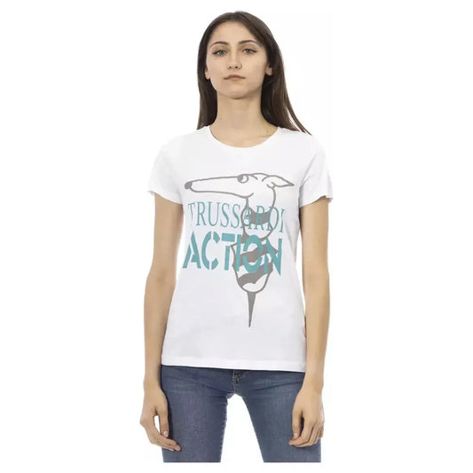 Trussardi Action White Cotton Women T-Shirt