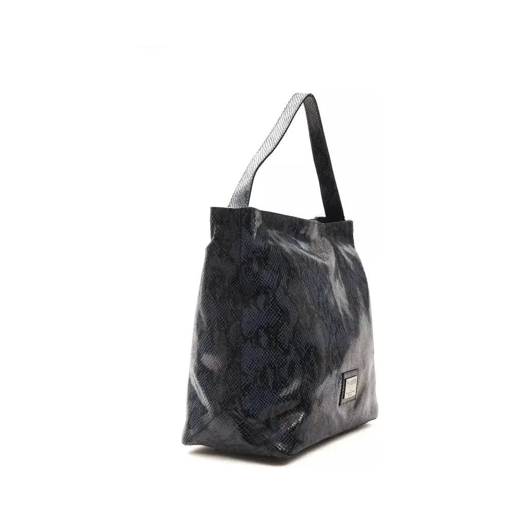 Pompei Donatella Blue Leather Women Shoulder Bag WOMAN SHOULDER BAGS