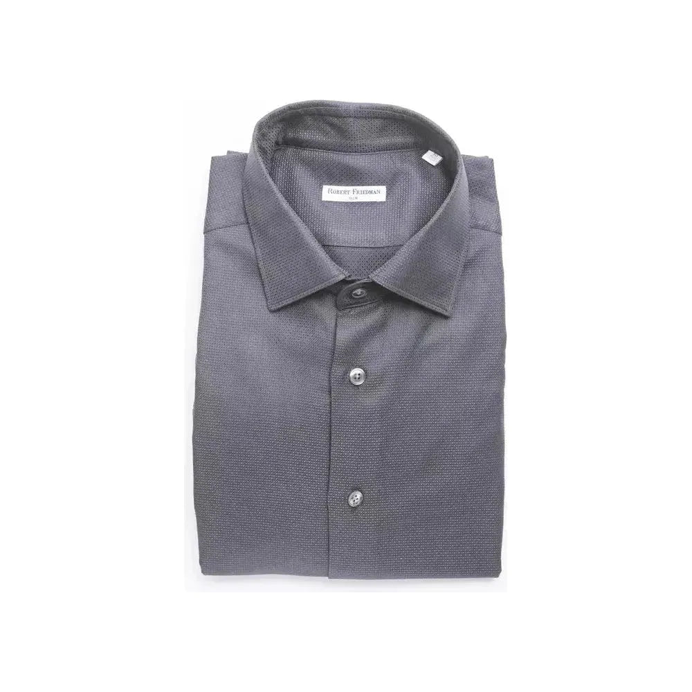 Robert Friedman Blue Cotton Men's Shirt