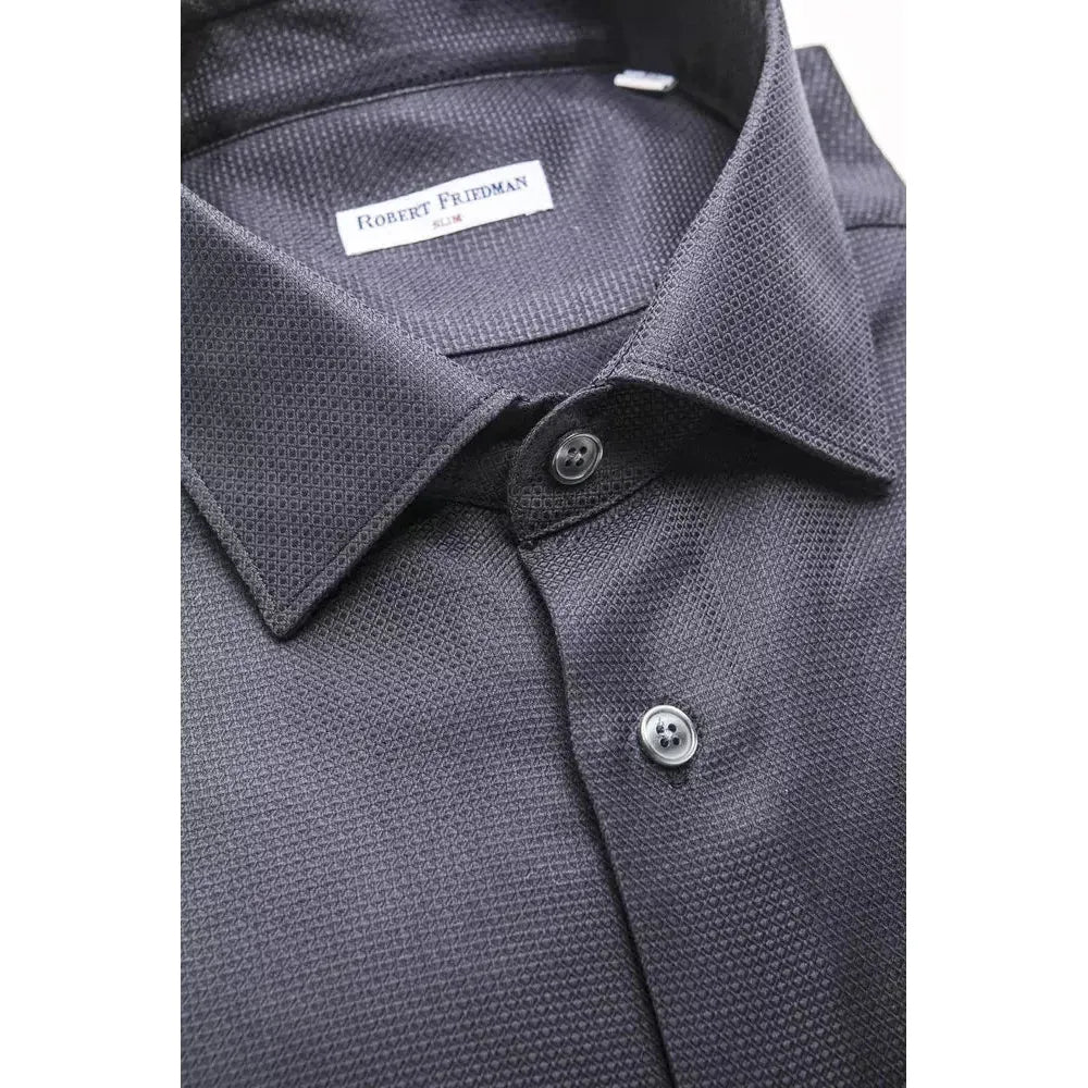 Robert Friedman Blue Cotton Men's Shirt