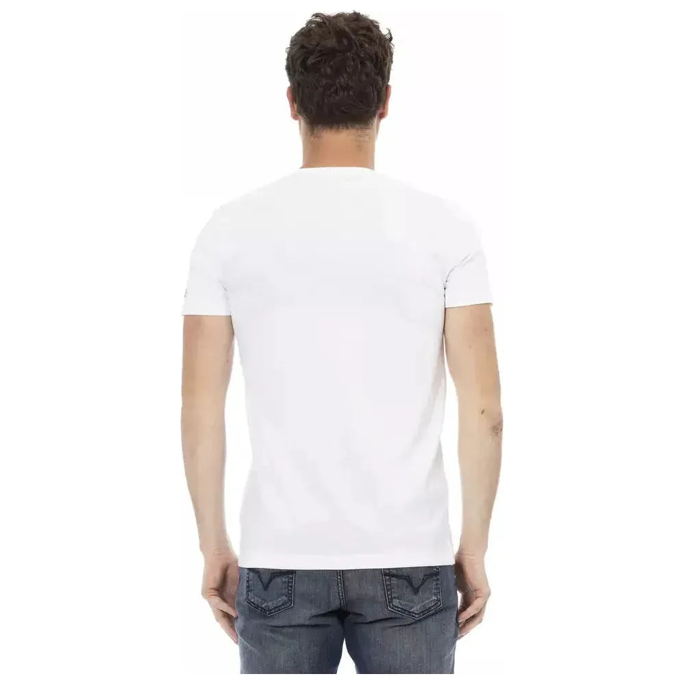 Trussardi Action White Cotton Men's V-Neck T-Shirt