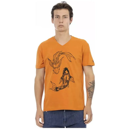 Trussardi Action Orange Cotton Men T-Shirt