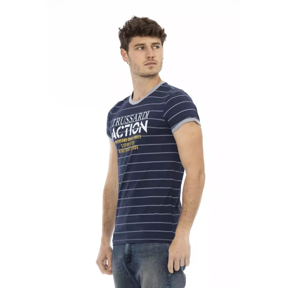 Trussardi Action Blue Cotton T-Shirt