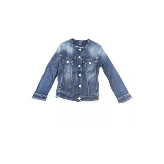 Jacob Cohen Blue Cotton Women Jacket Jacob Cohen Slate Gray