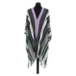 Missoni Multicolor Wool Women Poncho Missoni Light Gray