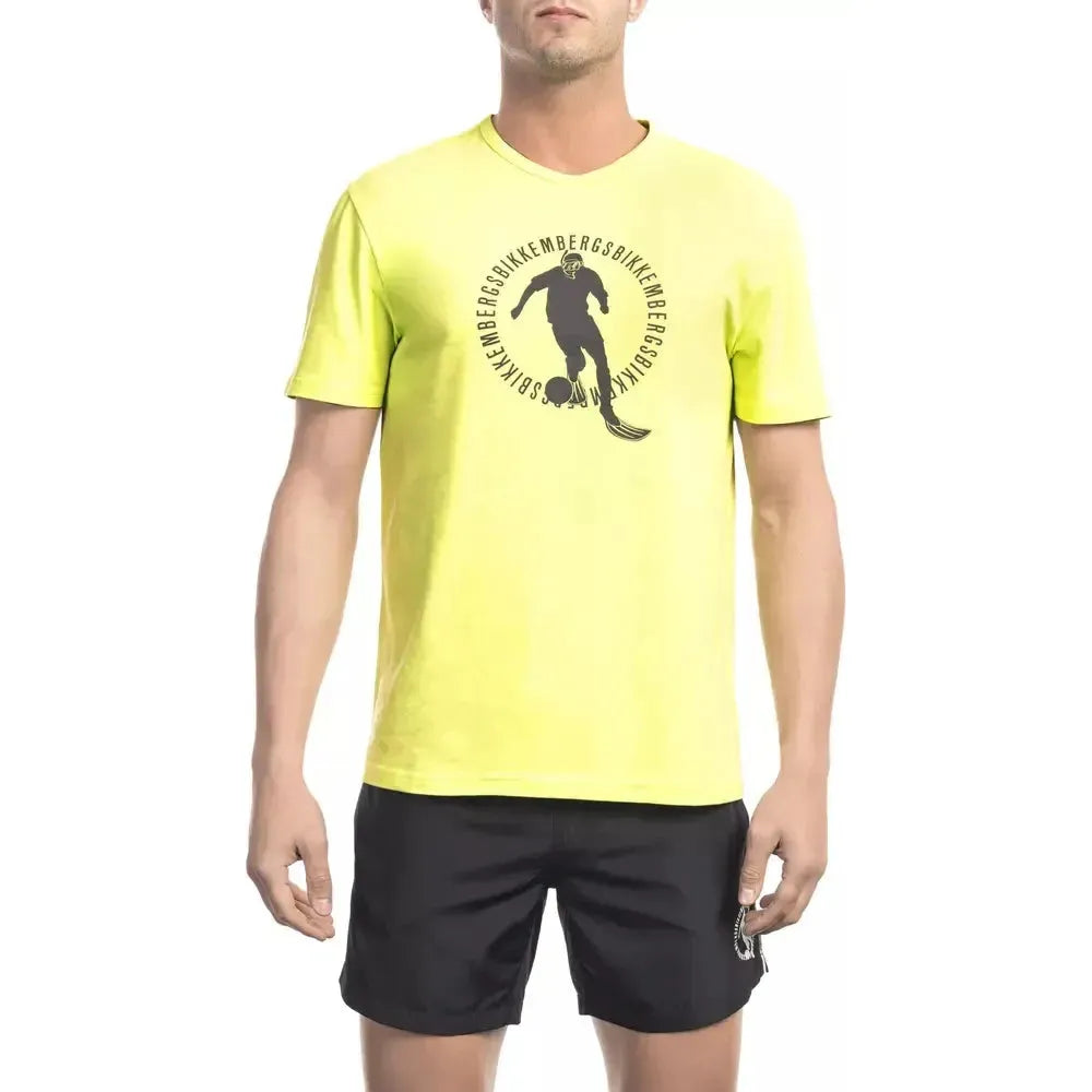 Bikkembergs Yellow Cotton T-Shirt