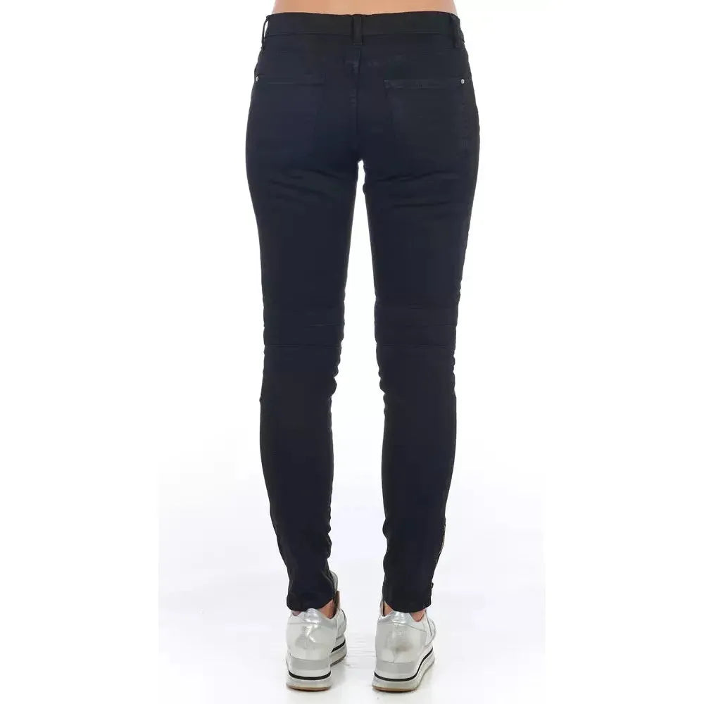 Frankie Morello Black Cotton Women Jeans Jeans & Pants
