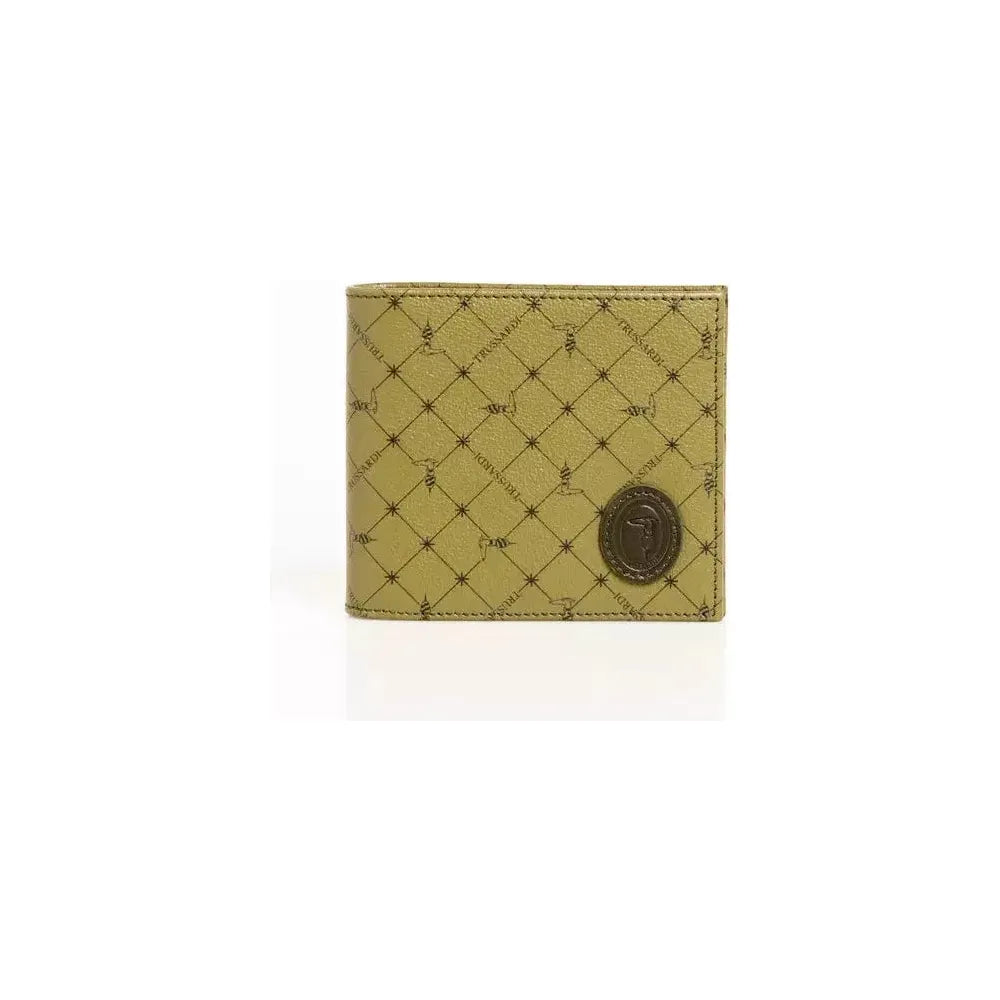 Trussardi Green Leather Men Wallet Wallet
