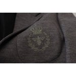 Dolce & Gabbana Gray Wool Stretch Slim Fit Jacket Blazer