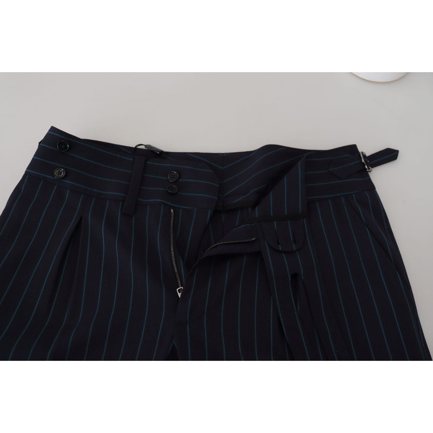 Dolce & Gabbana Blue Striped Men Formal Pants