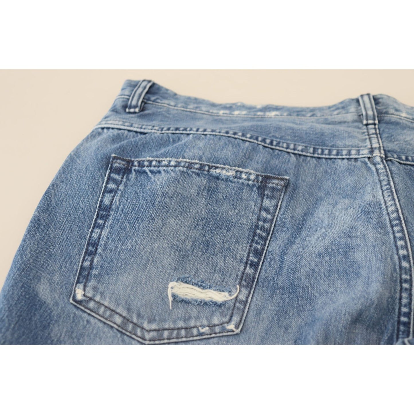 Dolce & Gabbana Blue Washed Cotton Casual Denim Jeans