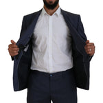 Dolce & Gabbana Blue Wool MARTINI 2 Piece Slim Fit Suit