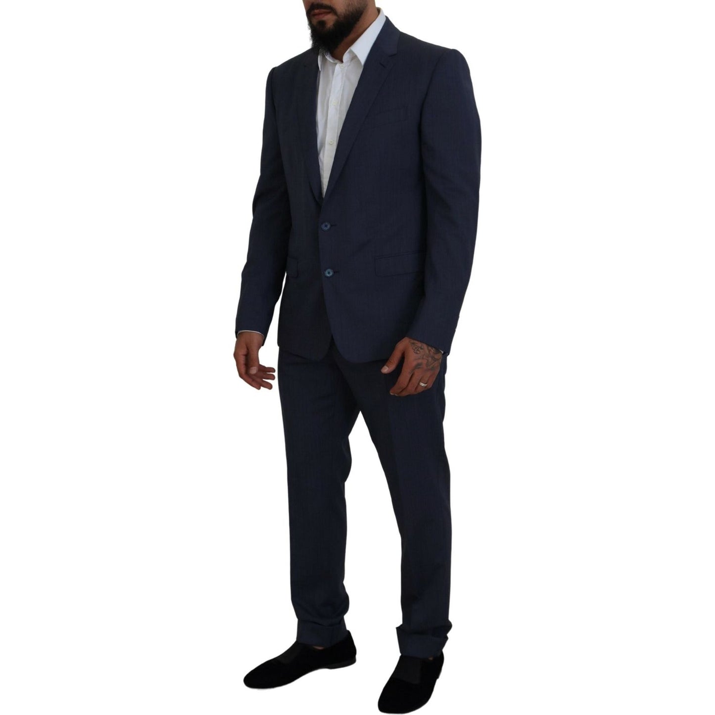 Dolce & Gabbana Blue Wool MARTINI 2 Piece Slim Fit Suit