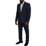 Dolce & Gabbana Blue Wool MARTINI 2 Piece Slim Fit Suit