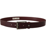 Dolce & Gabbana Brown Leather Silver Metal Crown Buckle Belt