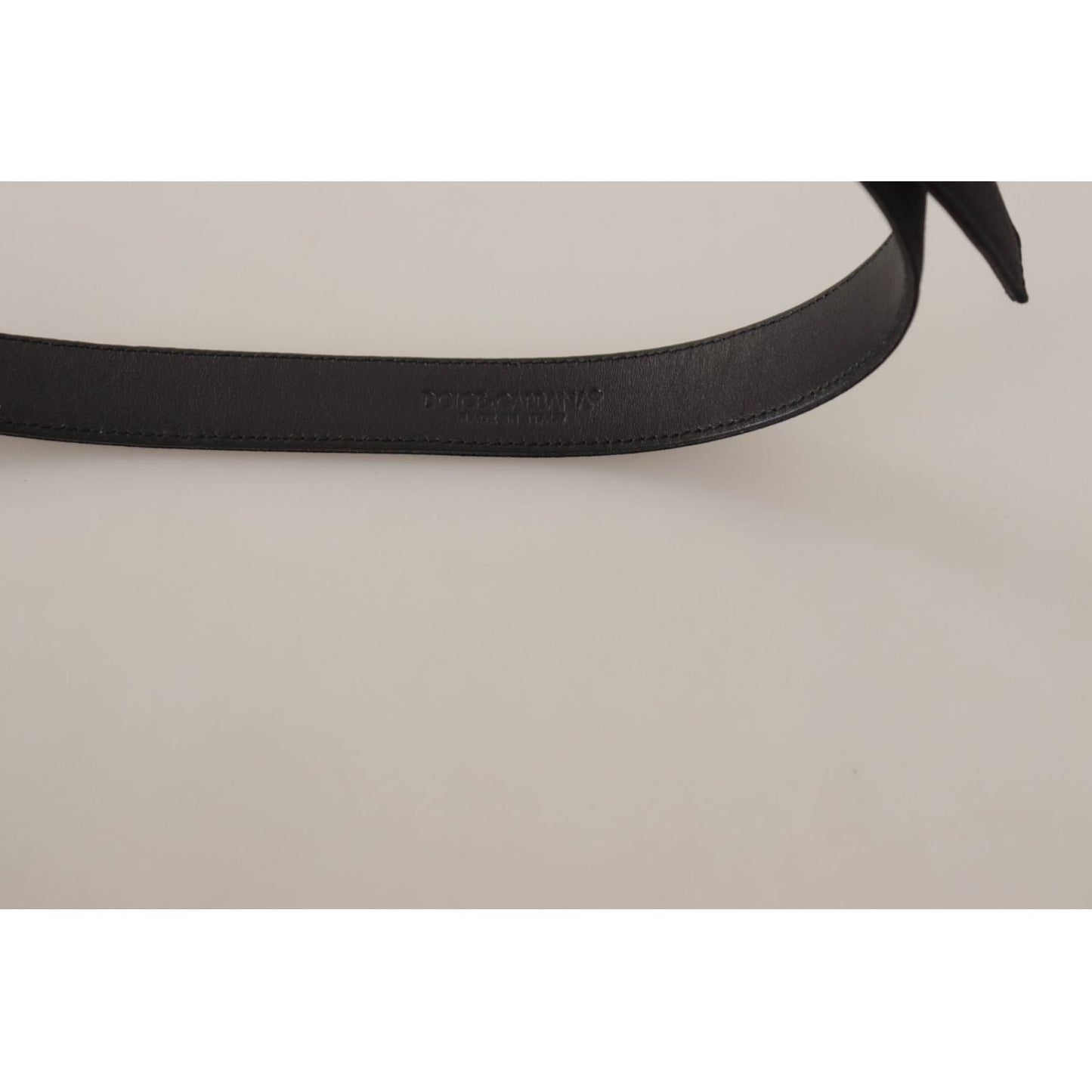 Dolce & Gabbana Black Calfskin Leather Vintage Metal Buckle Belt