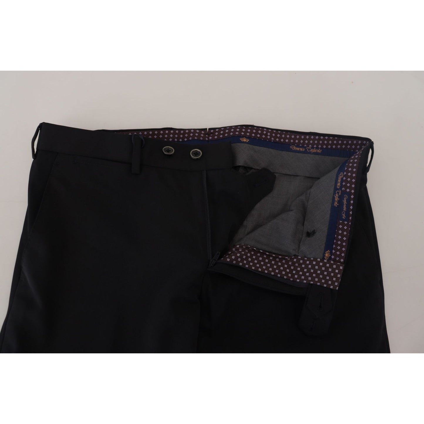 Domenico Tagliente Black Tapered Dress Formal Pants