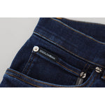 Dolce & Gabbana Dark Blue Cotton Denim SKINNY Jeans