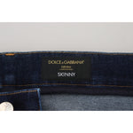 Dolce & Gabbana Dark Blue Cotton Denim SKINNY Jeans