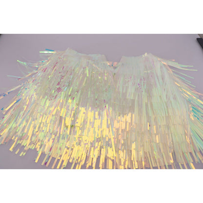 Dolce & Gabbana Multicolor Iridescent Fringed Tulle Skirt
