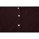 Dolce & Gabbana Maroon Wool Knit Deep V-neck Cardigan Sweater