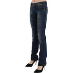 John Galliano Blue Newspaper Print Low Waist Skinny Denim Pants