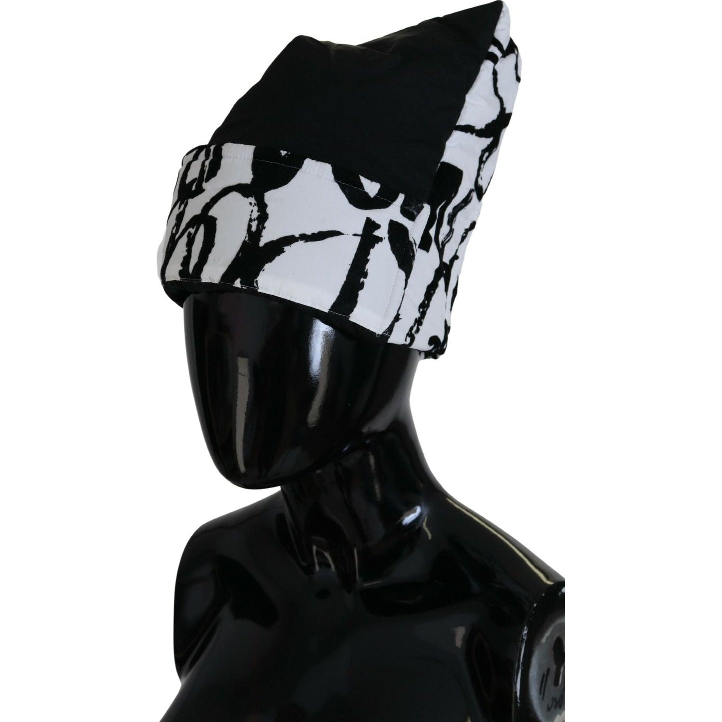 Dolce & Gabbana White Printed Nylon Women Winter Beanie Cap Hat