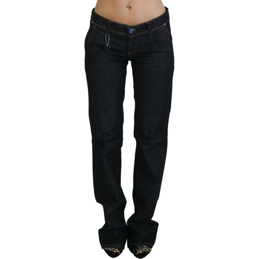 Costume National Chic Low Waist Straight Leg Designer Jeans Costume National Black