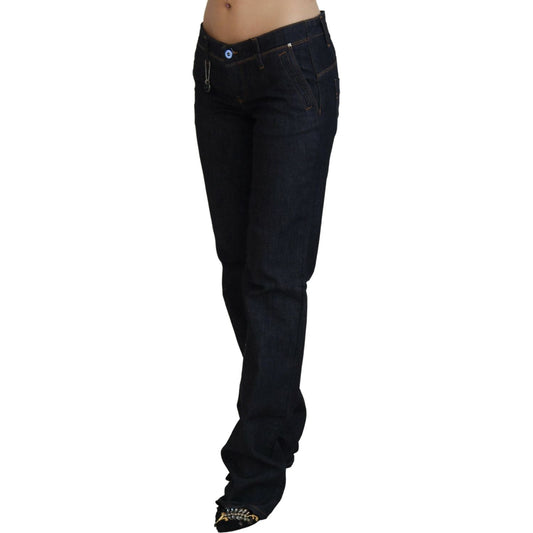 Costume National Chic Low Waist Straight Leg Designer Jeans Costume National Black