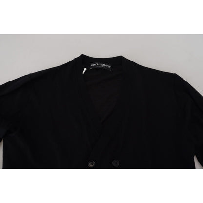 Dolce & Gabbana Black Cashmere Button Down Cardigan Sweater