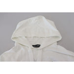 Dolce & Gabbana White Cotton Hooded Sweatshirt Logo Sweater