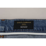 Dolce & Gabbana Blue Washed Skinny Cotton Denim Jeans