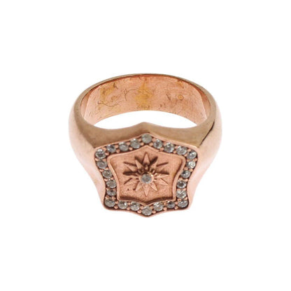 Nialaya Pink Gold 925 Silver Authentic Clear Ring Ring